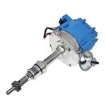 A-Team Performance HEI Complete Distributor 65K Coil, 8 Cylinders, Small Block Compatible With Ford 260 289 302 5.0 V8 One-Wire Installation, Blue Cap