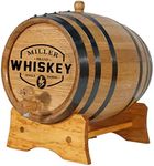 Personalized 1 Liter Oak Aging Barrel with Stand, Bung and Spigot - Wooden Whiskey Barrel/Wine Barrel - Home Brewer, Wine Maker and Cocktail Aging - New American Oak Barrel for aging whiskey (B258)