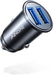 Car Charger, AINOPE Smallest 4.8A All Metal USB Car Charger Port Fast Charge Car Charger Adapter Flush Fit Compatible with iPhone 15 Pro Max Plus/14/13/12/11/X iPad Air/Mini 3 Samsung Note 9/S10/S9