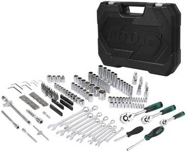 216 Pcs Tool Set, Professional Mechanic Tool Kit and Sockets Wrenches Set with Storage Box, Metric and Sae, Portable Drill Set for Diy, Home Maintenance, Workshops