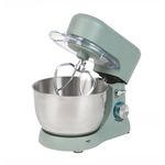 Progress EK5234PTEAL Go Bake Stand Mixer- Large Electric Whisk with 4L Stainless Steel Bowl, 8 Speeds and Pulse Function, Mixing Beater, Dough Hook, and Whisk Attachments, Splash Guard, 1300W, Teal