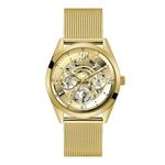 GUESS Men's Multi-Function Gold Tone Case Gold Tone Stainless Steel Bracelet Watch (Model: GW0368G2)