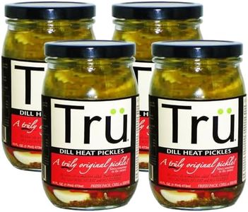 Tru Dill Heat Pickles – Pure Natural Pickles with Perfect Balance of Seasonings - No Colors, Oil, Emulsifiers | Kosher & Gluten Free | Classic Original Flavor Since 1900s | 16 Fl Oz (Pack of 4)