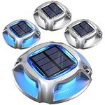 Quntis Solar Decking Lights Outdoor 4 Pack, 2 Colors in 1 Solar Powered Dock Lights IP68 Waterproof Road Marker Lights, Driveway Solar Lights for Yard Pathway Ground Step Stairs Patio Path Pool