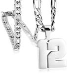 MIMITLTY Personalized Jersey Number Necklaces for Mens,Athletes Stainless Steel Sport Number Pendant Chain for Mens Baseball/Basketball/Football Team Inspiration Jewelry with Gifts, Stainless Steel,