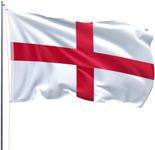 sesameless Large England Flag 8ft x 5ft St Georges Cross England Football Rugby Flag Big St Georges Flag Banner Decor Wall Banner English Flag Indoor Outdoor with Eyelets