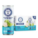 THIRSTY BUDDHA Coconut Water- Pure Coconut Water- Premium Coconut Water- All Natural Hydration – Electrolytes – Sports Drink- No Added Sugar– Vegan –Non-GMO Coconut Water with Pulp (12/490ml)