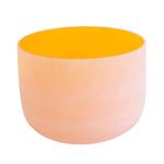 ENERGYSOUND 432Hz Perfect Pitch D Sacral Chakra Orange Color Frosted Quartz Crystal Singing Bowl 10 inch (25 cm) mallet &O-ring included