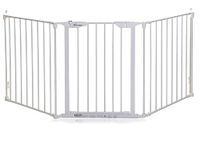 Dreambaby Newport 3-Panel Adapta Child Safety Gate - Fits Opening from 85.5-200cm wide. 74cm Tall - Swings Open from both Direction - White - Model F2022BB