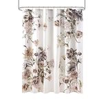 Madison Park Cassandra Cotton Percale Bathroom Shower, Printed Floral Design Modern Shabby Chic Privacy Bath Fabric Curtains, 72"x72", Blush (MP70-6717)