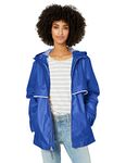 Charles River Apparel Women's New Englander Waterproof Rain Jacket, Royal/Stripe, XL