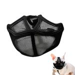 Short Snout Dog Muzzle for French Bulldog, Adjustable Mesh Dog Muzzle for Small Dog Medium Dog, Breathable Dog And Cat Muzzle Eyes and Nose No Cover for Dog Training Anti Bitting Barking (Black)