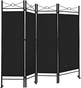 DEUBA® Lucca Room Divider Paravent | 180x163cm | 4 Flexible Partitions | Adjustable Privacy Screen | Indoor & Garden | Space-Saving & Multifunctional | Black