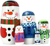 Nesting Dolls Russian Matryoshka Wood Stacking Nested Set for Kids Handmade Toys for Children Kids Christmas Birthday Decoration Halloween Wishing Gifts