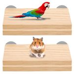 Fanshiontide 4PCS Bird Platform Pet Platform Natural Wood Bird Seat Bird Cage Accessories Parrot Perches Stand Platforms, Climbing Platform for Small Animals Budgies Chinchilla Hamster Parrot