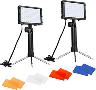 EMART 60 LED Continuous Photography Lighting 2 Pack, Portable Table Top Lamp Studio Light with Color Filters for Photo Video