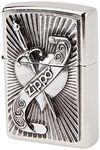 Zippo Heart with Sword Emblem Windproof Pocket Lighter - Chrome