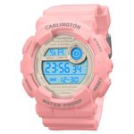 Carlington Resin Unisex Digital Watch For Young Boys And Girls - Ct 9121 Pink, Dial_Multi, Band_Black