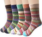 5 Pack of Ladies Winter Thermal Socks, Women Socks Winter Wool Socks for Family and Friends