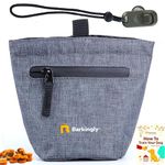 Barkingly Dog Treat Pouch for Dog Training with Clicker, No Spill Magnetic Closure, 2 Cup Waterproof Treat Bag with Detachable Waist Belt & Clip, for Quick Access Pro Dog & Puppy Training