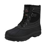 NORTIV 8 Men's Winter Snow Boots Waterproof Fur Lined Casual Boots,Avenue-W,Black,Size 10 M US