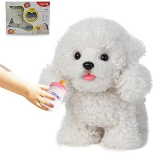 Electronic Walking Poodle Stuffed Dog Toy, Realistic Interactive Puppy Pet Dog, Walking, Barking,Wagging Tail & Talking,Present Pet Gifts for 3+ Year Boys Girls