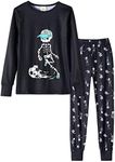 MyFav Boys Pajama Glow in the Dark Playing Football Long Sleeve Kids Pjs Sleepwear, Football, 6Y