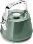 Caraway 2 Quart Whistling Tea Kettle - Durable Stainless Steel Tea Pot - Fast Boiling, Stovetop Agnostic - Non-Toxic, PTFE & PFOA Free - Includes Pot Holder - Sage