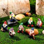 Garden Gnome Figurines Set of 7, Fa