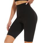 SIHOHAN Cycling Shorts for Women Stretchy High Waisted Yoga Shorts Comfy Biker Workout Running Gym Shorts (Black-1 Pack,S)