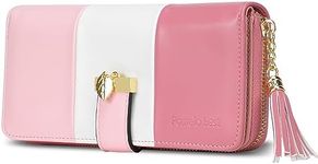 RFID Wallets for Women with Multiple Card Slots and Cellphone Compartment, Womens Wallet, Peach Pink, Classic