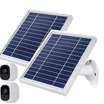 iTODOS Solar Panel Compatible with Arlo Pro and Arlo Pro2 Camera,11.8feet Power Cable and Adjustable Mount(2 Pack, Silver)