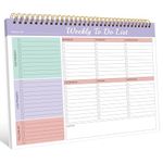 Weekly Planner Pad - Spiral Weekly Planner Undated 52 Page To-Do List Pad, 8.5" x 11" Weekly Desk Task Planner for Work and Personal Organization-Purple