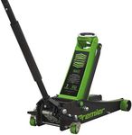 Sealey 3 Tonne Low Profile Trolley Jack, Car Jack, with Rocket Lift - Green - 3040AG