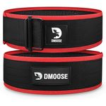 DMoose Weight Lifting Belt - Auto Locking Gym Belt for Olympic Training, WOD, Cross Training for Men and Women - 4" Nylon Workout belt with Adjustable Buckle - Provides Lumbar Support and Stability