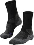 FALKE Men's TK1 Adventure Cool Hiking Socks, Crew, Thick Padding, Cooling, Athletic, Breathable Quick Dry, Lyocell, Black (Black-Mix 3010), 10.5-11.5, 1 Pair