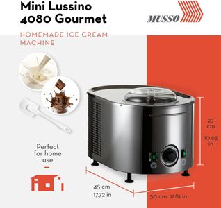 Musso Mini Lussino Ice Cream Maker – Compact Stainless Steel