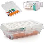 Snap-N-Store Plastic Supply Box (Pack of 8) - Convenient Storage Solution (8.9" x 5.6" x 2.5"), Clear