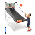 ORIENTOOLS Basketball Arcade Game Dual Shot Interactive Indoor Outdoor Family Fun with LED Scoreboard, 4 Basketballs, Inflation Pump, and 8 Game Modes,Basket Ball Games,Fun Basketball Hoop for Home