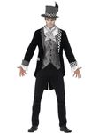 Smiffys Deluxe Dark Hatter Costume, Black with Jacket, Mock Shirt & Top Hat, Halloween Twisted Fairytale Fancy Dress, Adult Dress Up Costumes