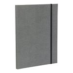 Bigso Box of Sweden A4 Portfolio Folder with Elastic Straps - Document Organiser in Fibreboard and Linen Effect Paper - A4 Folder for Documents, Files and Loose Papers etc. - Grey