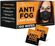 Care Touch Anti Fog Wipes for Glasses - 100 Individually Wrapped Antifog Lens Wipes - Eye Glasses Wipes - Anti-Fog Eyeglass Wipes - Individually Wrapped Anti Fog Wipes - Lenses Wipes for Glasses