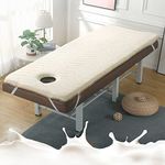 Beauty Salon Bed Mattress 3cm Thick Memory Foam Mattress Topper for Massage Table Spa Bed Mattress Pad with Breathe Hole Massage Accessories Protective Pad Square Head,Beige,75x190cm