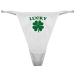 CafePress Lucky St. Patricks Day Classic Thong Thong Underwear, Funny Womens Panties White