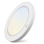 QWYEURO LED Ceiling Panel Light with PIR Motion Sensor Light Sensor Round Ceiling Porch Light Indoor 18W 1600LM