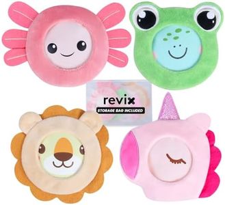 REVIX Boo Boo Ice Packs for Kids, 4 Hot Cold Gel Packs Reusable with Cloth Covers, Toddler Ice Pack for Pain Relief, Bumps & Bruises, Wisdom Teeth, Cold Compress for Children Fever