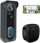 KAMEP Wireless Video Doorbell Camera with Chime,Battery Powered WiFi Smart Doorbell Camera Voice Changer, PIR Motion Detection, Two-Way Audio,SD Card & Cloud Storage, Works with Alexa,Google Home