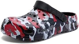 BIG WASP Kids Boys&Girls Black Camouflage Clogs Children's Beach Shoes Little Kid 4（Black Red）