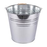 Blackspur 1x 10L Galvanised Steel Bucket - Heavy-Duty Metal Outdoor Garden Ash Ashtray Drinks Ice Tub Storage Bin with Handle