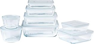 Pyrex Cook & Freeze - Set of 8 Boxes of Different Sizes and Shapes with Lid - Borosilicate glass - Ideal for freezing and Batchcooking - Made in France (8)